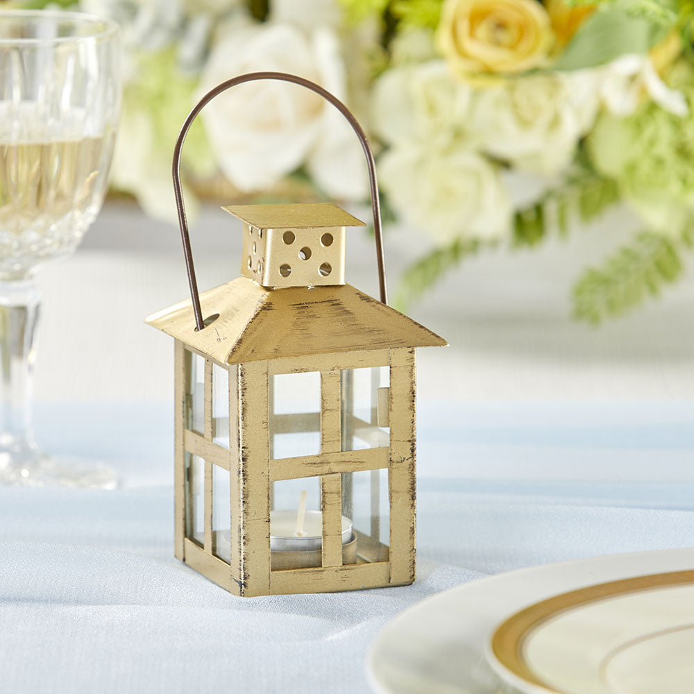 Vintage Antique Gold Distressed Lantern - Small - Alternate Image 6 | My Wedding Favors