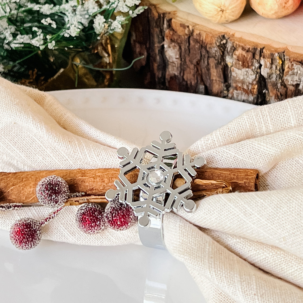 Sparkling Snowflake Napkin Ring (Set of 4) - Main Image | My Wedding Favors