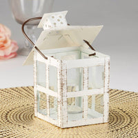 Thumbnail for Vintage White Distressed Lantern - Medium - Alternate Image 4 | My Wedding Favors