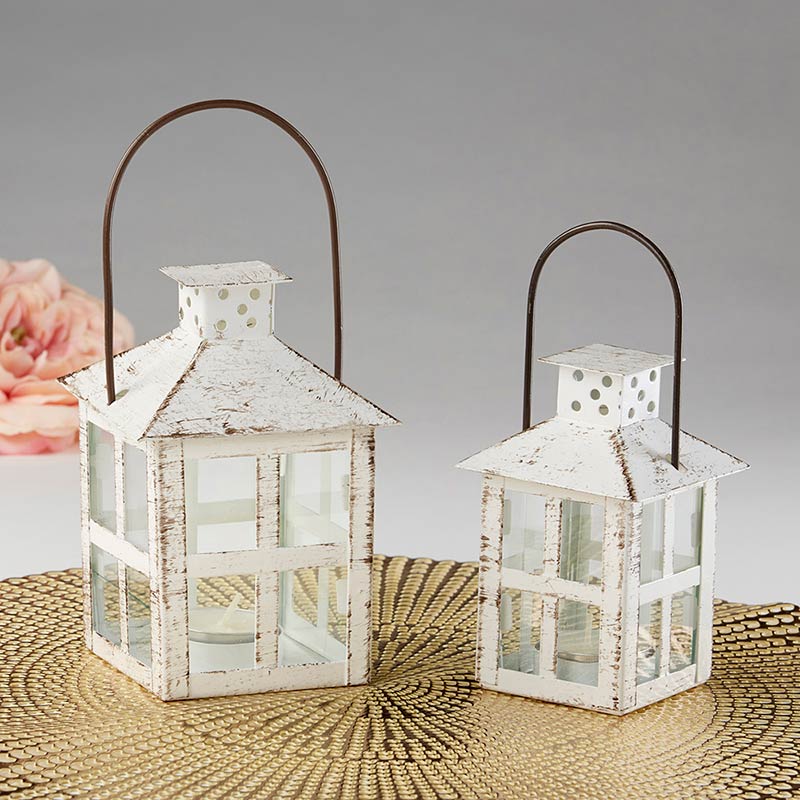 Vintage White Distressed Lantern - Medium - Alternate Image 7 | My Wedding Favors