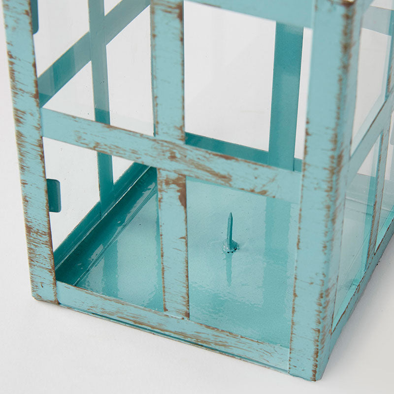 Vintage Blue Distressed Lantern - Large - Alternate Image 4 | My Wedding Favors