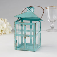 Thumbnail for Vintage Blue Distressed Lantern - Large - Alternate Image 5 | My Wedding Favors