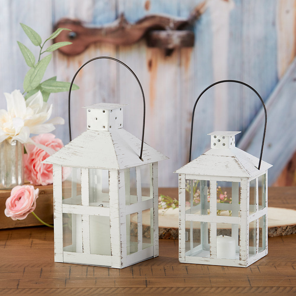 Vintage White Distressed Lantern - Large - Alternate Image 2 | My Wedding Favors