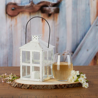 Thumbnail for Vintage White Distressed Lantern - Large - Alternate Image 6 | My Wedding Favors