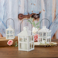 Thumbnail for Vintage White Distressed Lantern - Large - Alternate Image 7 | My Wedding Favors