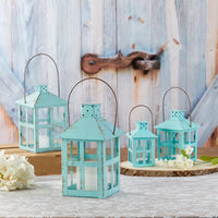 Vintage Blue Distressed Lantern - Extra Large - Alternate Image 2 | My Wedding Favors