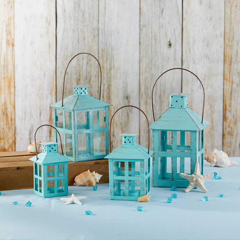 Vintage Blue Distressed Lantern - Extra Large - Alternate Image 5 | My Wedding Favors