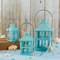 Vintage Blue Distressed Lantern - Extra Large - Alternate Image 8 | My Wedding Favors