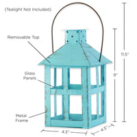 Vintage Blue Distressed Lantern - Extra Large - Alternate Image 3 | My Wedding Favors
