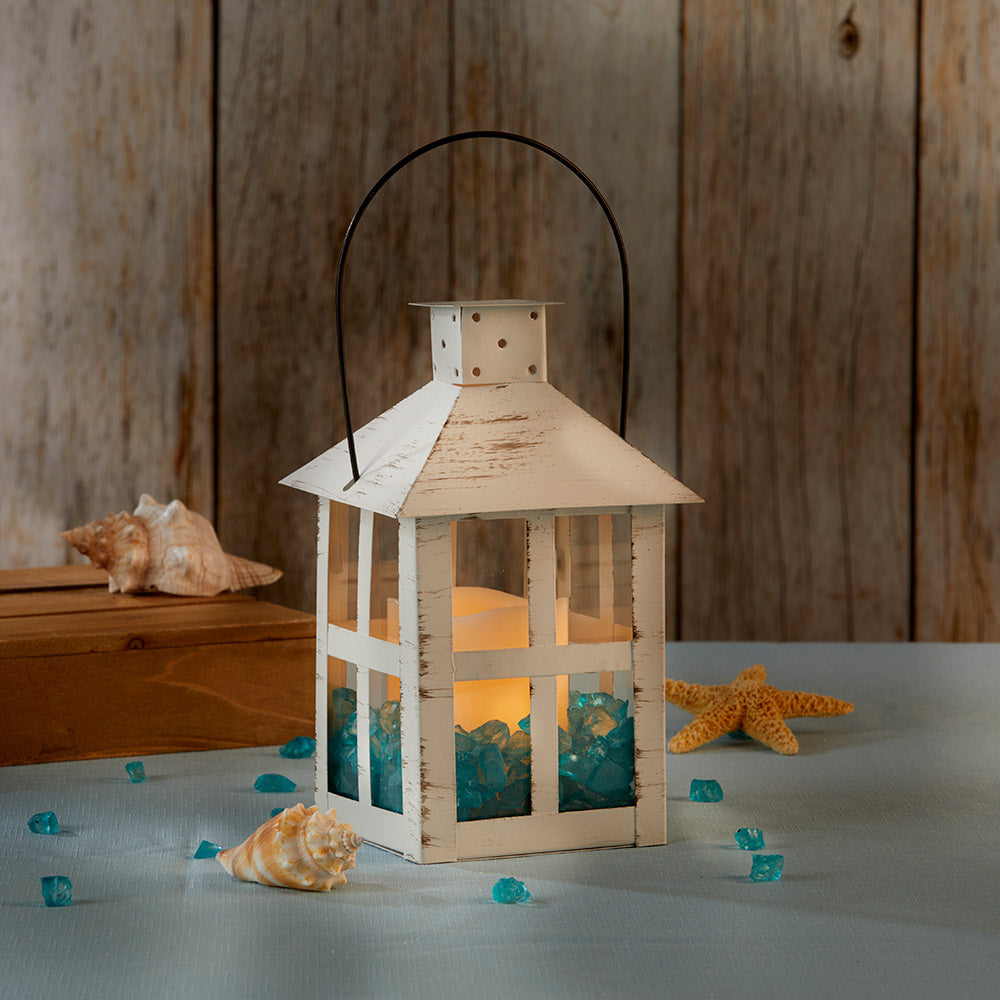 Vintage White Distressed Lantern - Extra Large - Alternate Image 2 | My Wedding Favors