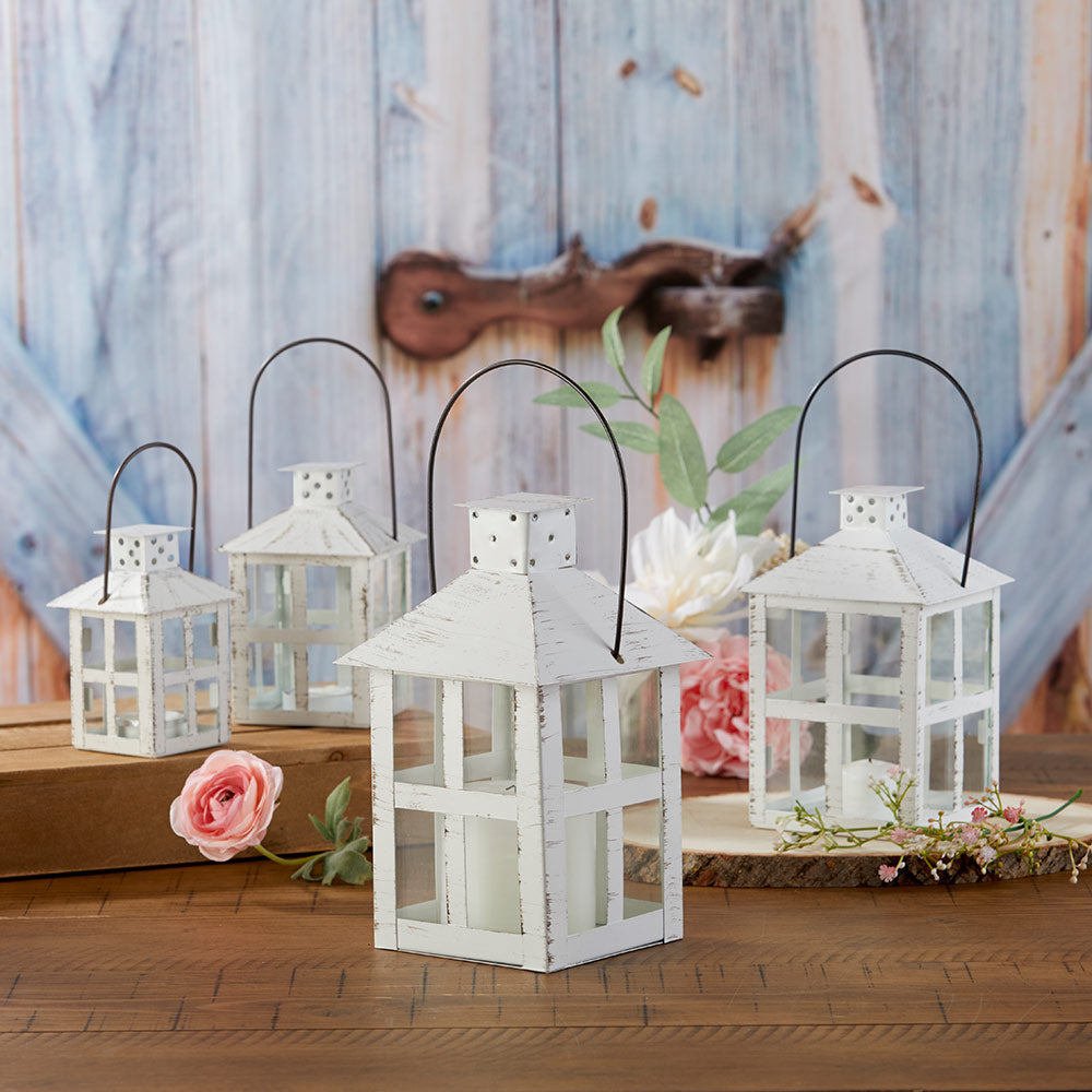 Vintage White Distressed Lantern - Extra Large - Alternate Image 8 | My Wedding Favors