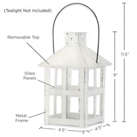 Vintage White Distressed Lantern - Extra Large - Alternate Image 3 | My Wedding Favors