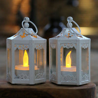 Thumbnail for White Hexagon Mini Lantern (Set of 6) - Main Image | My Wedding Favors
