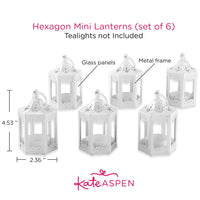 Thumbnail for White Hexagon Mini Lantern (Set of 6) - Alternate Image 6 | My Wedding Favors