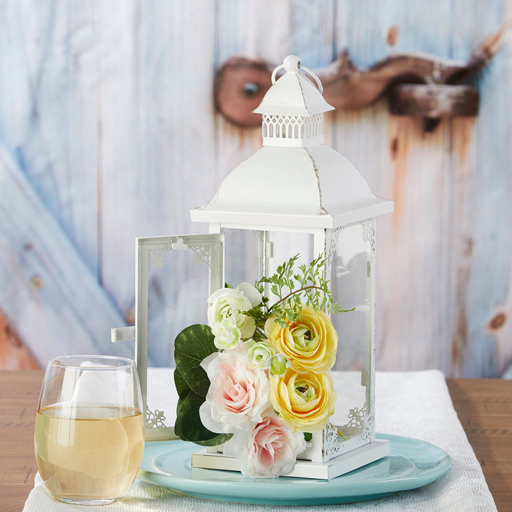 Antique White Ornate Lantern - Medium - Alternate Image 5 | My Wedding Favors