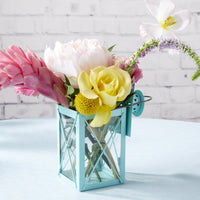 Luminous Blue Lantern Tea Light Holder - Medium - Alternate Image 3 | My Wedding Favors