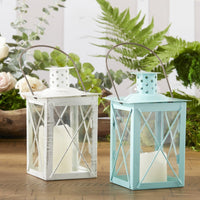 Luminous Blue Lantern Tea Light Holder - Medium - Alternate Image 4 | My Wedding Favors