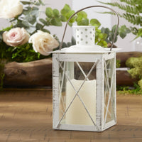 Thumbnail for Luminous White Lantern Tea Light Holder - Medium - Main Image | My Wedding Favors