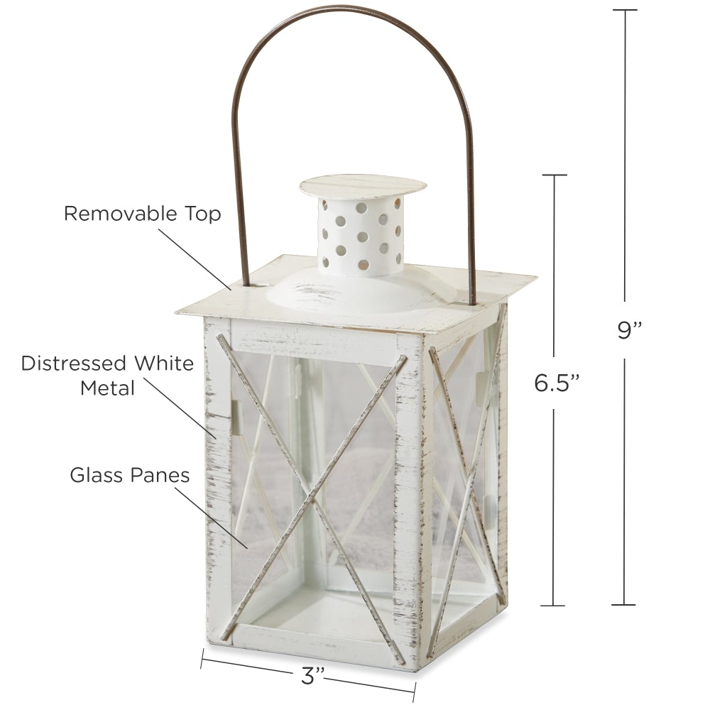 Luminous White Lantern Tea Light Holder - Medium - Alternate Image 6 | My Wedding Favors