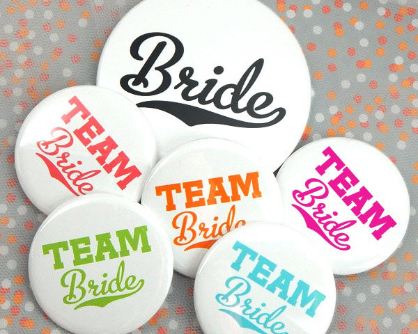 Team Bride Buttons (Set of 12)|Bachelorette Party|My Wedding Favors