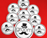 Thumbnail for Groom's Bridal Party Buttons (Set of 12) | My Wedding Favors