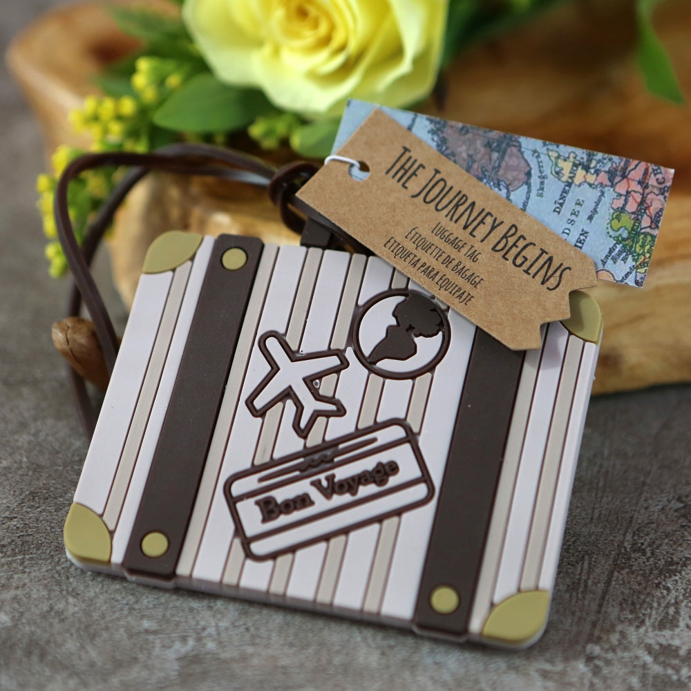 Let the Journey Begin Vintage Suitcase Luggage Tag - Alternate Image 2 | My Wedding Favors