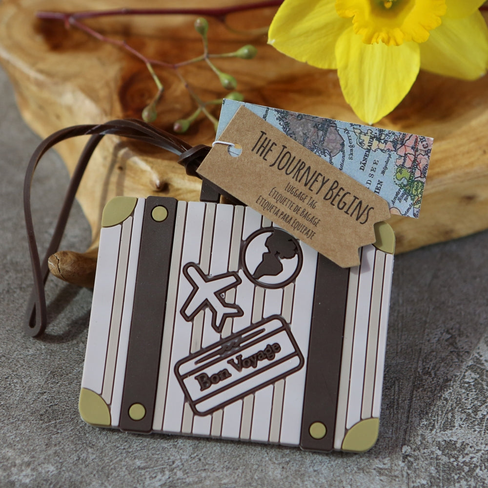 Let the Journey Begin Vintage Suitcase Luggage Tag - Alternate Image 3 | My Wedding Favors
