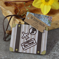 Thumbnail for Let the Journey Begin Vintage Suitcase Luggage Tag - Alternate Image 3 | My Wedding Favors