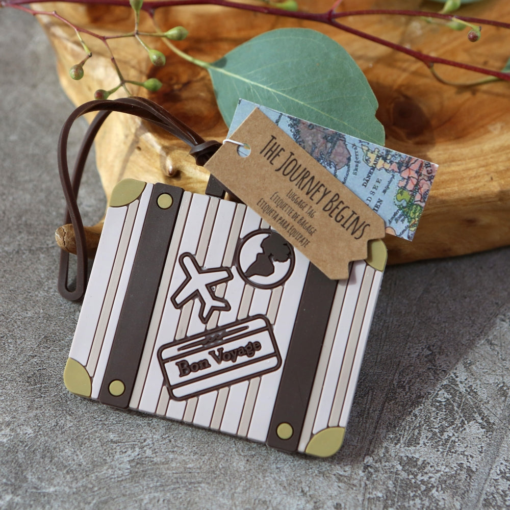 Let the Journey Begin Vintage Suitcase Luggage Tag - Alternate Image 4 | My Wedding Favors