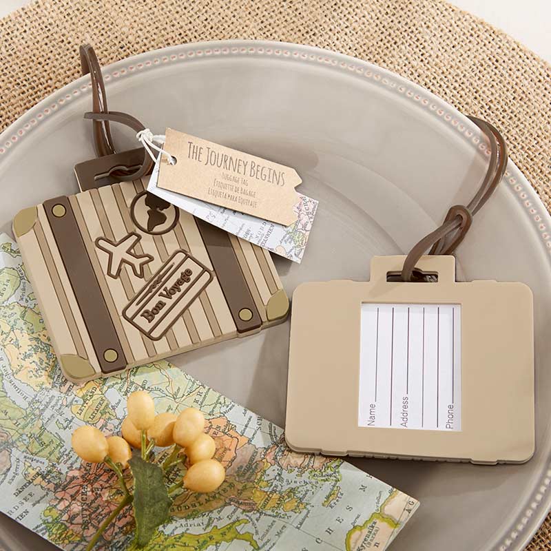 Let the Journey Begin Vintage Suitcase Luggage Tag - Main Image | My Wedding Favors