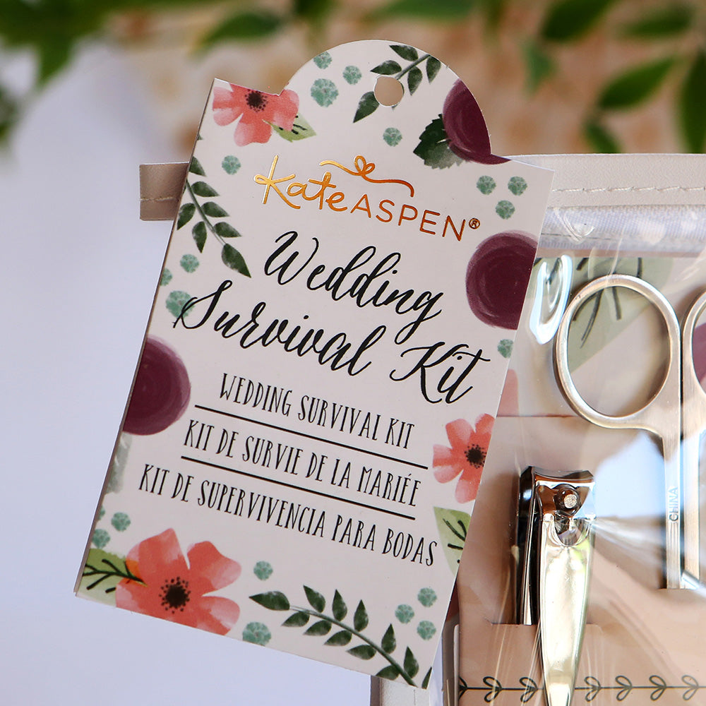 Floral Wedding Survival Kit Wedding Day Emergency Kit with Makeup Bag,  Bride Survival Kit Fun Bridal Shower Present Engagement Present for Bride  Emergency Supplies (Vintage Series)