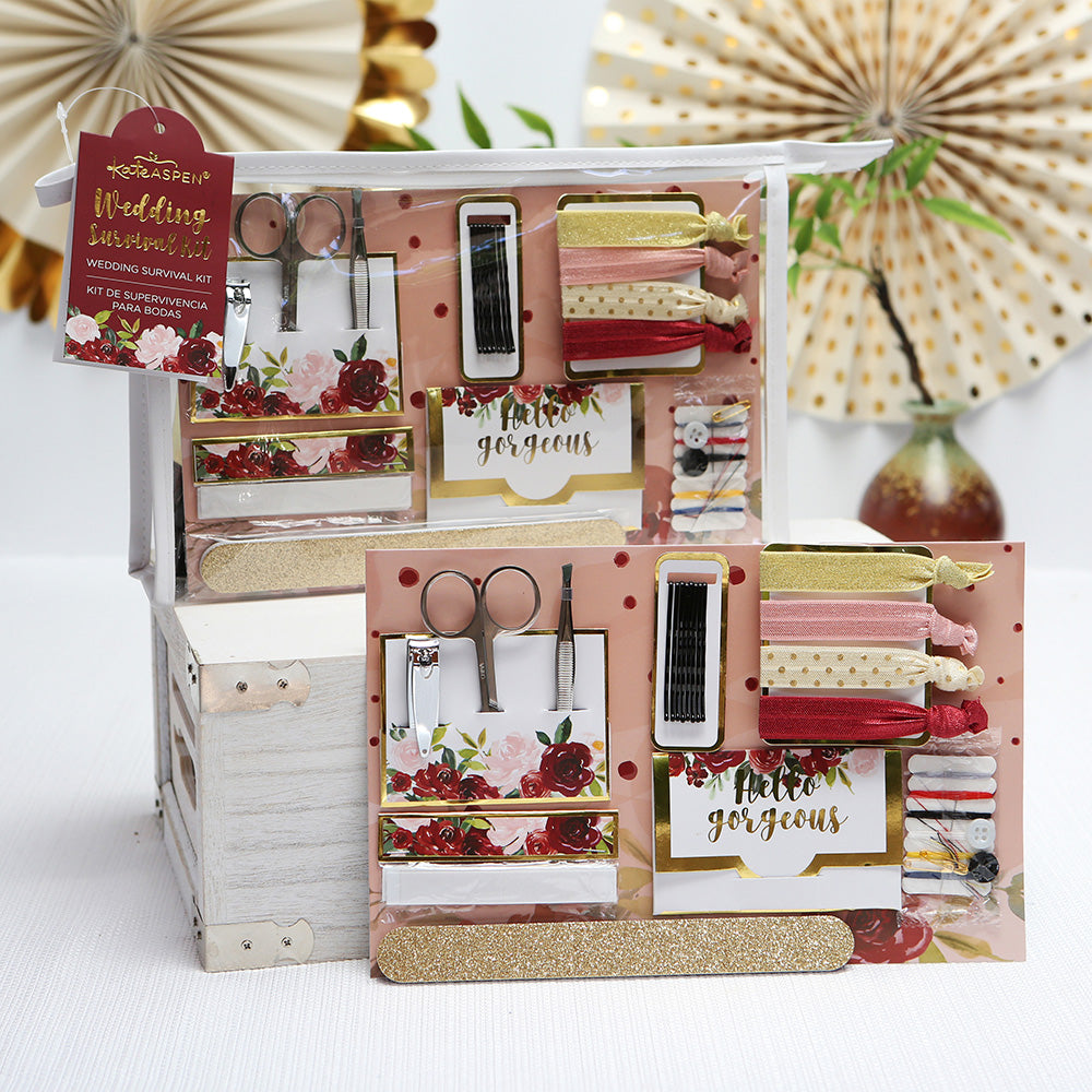 Burgundy Blush Floral Wedding Survival Kit - Main Image | My Wedding Favors