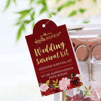 Thumbnail for Burgundy Blush Floral Wedding Survival Kit - Alternate Image 5 | My Wedding Favors