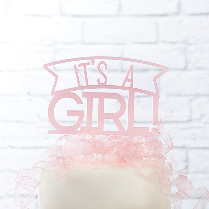 It's a Girl Acrylic Cake Topper - Main Image | My Wedding Favors