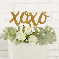 Thumbnail for Gold XOXO Cake Topper - Main Image | My Wedding Favors
