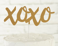 Thumbnail for Gold XOXO Cake Topper - Alternate Image 3 | My Wedding Favors
