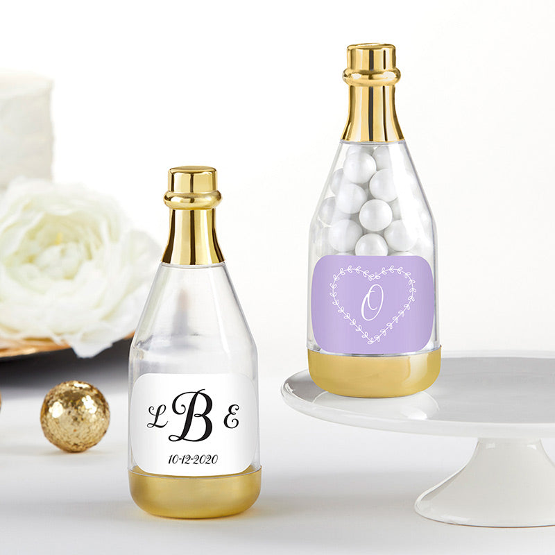 Personalized Gold Metallic Champagne Bottle Favor Container (Set of 12) - Alternate Image 5 | My Wedding Favors