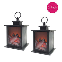 Thumbnail for Tokyo LED Vintage Decorative Black Lantern (Set of 2) - Main Image | My Wedding Favors
