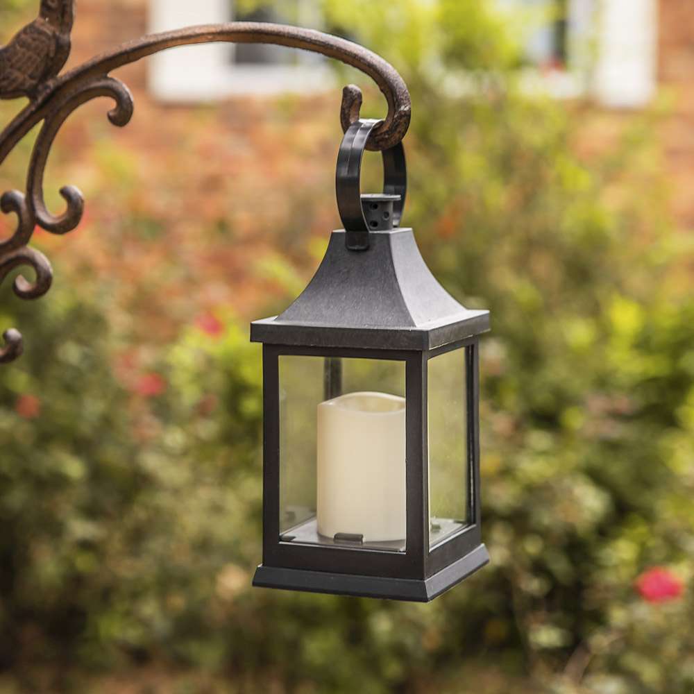 Shanghai LED Vintage Decorative Black Lantern (Set of 2) - Main Image | My Wedding Favors