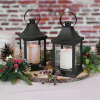 Thumbnail for Shanghai LED Vintage Decorative Black Lantern (Set of 2) - Alternate Image 3 | My Wedding Favors