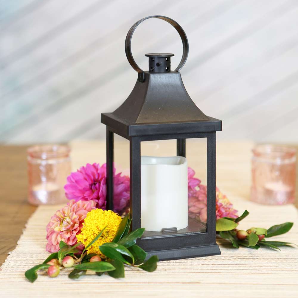 Shanghai LED Vintage Decorative Black Lantern (Set of 2) - Alternate Image 5 | My Wedding Favors