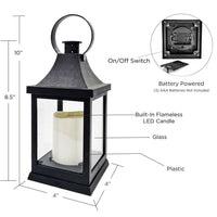 Thumbnail for Shanghai LED Vintage Decorative Black Lantern (Set of 2) - Alternate Image 6 | My Wedding Favors