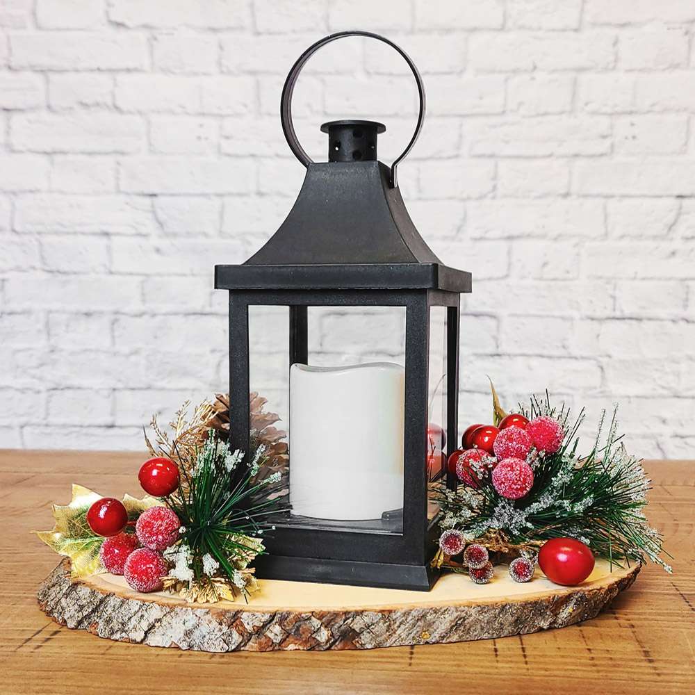 Shanghai LED Vintage Decorative Black Lantern (Set of 2) - Alternate Image 7 | My Wedding Favors