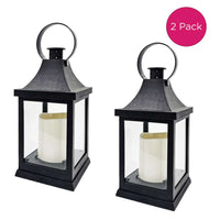 Thumbnail for Shanghai LED Vintage Decorative Black Lantern (Set of 2) - Alternate Image 8 | My Wedding Favors