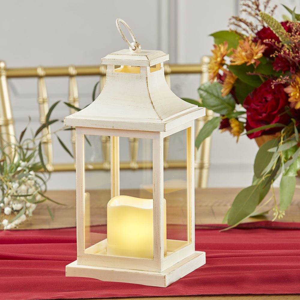 Hampton LED Vintage Decorative Ivory Lantern - Main Image | My Wedding Favors