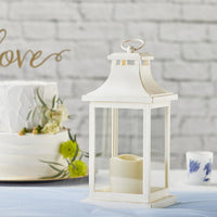 Thumbnail for Hampton LED Vintage Decorative Ivory Lantern - Alternate Image 3 | My Wedding Favors