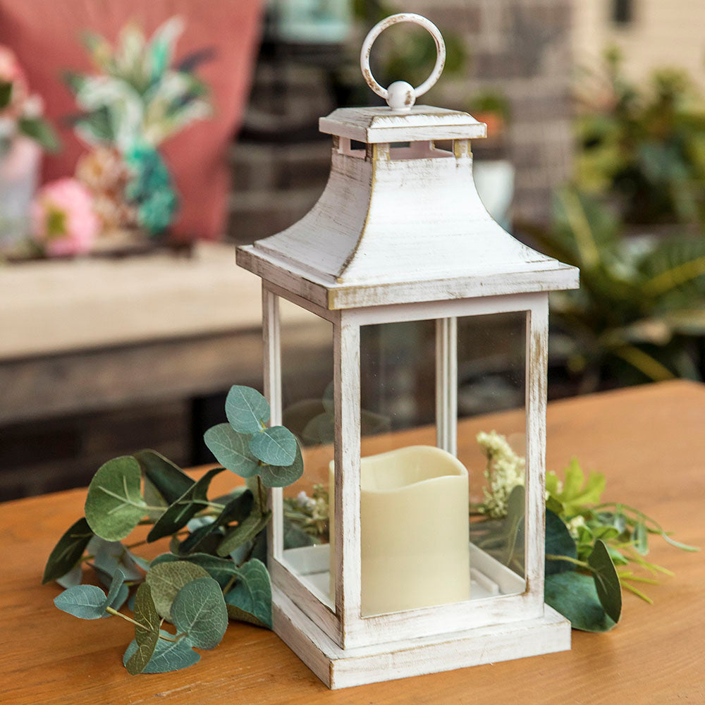 Hampton LED Vintage Decorative Ivory Lantern - Alternate Image 7 | My Wedding Favors