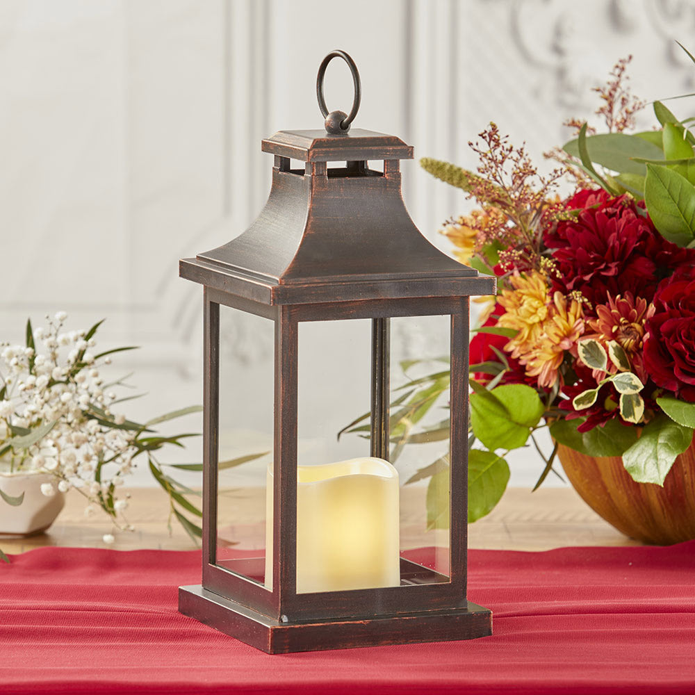 Hampton LED Vintage Decorative Copper Lantern - Main Image | My Wedding Favors