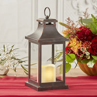 Thumbnail for Hampton LED Vintage Decorative Copper Lantern - Main Image | My Wedding Favors