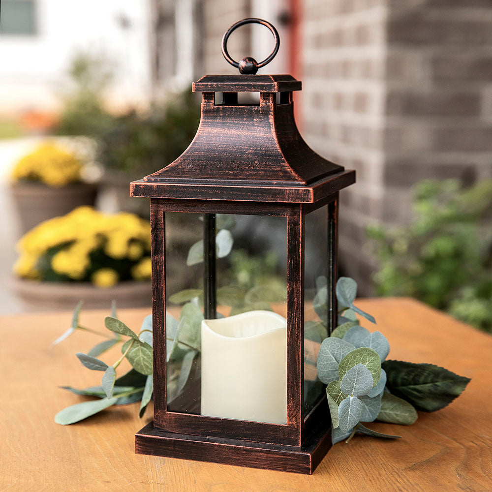 Hampton LED Vintage Decorative Copper Lantern - Alternate Image 2 | My Wedding Favors